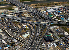 イメージ　阪神高速道路松原ジャンクション北西渡り線の建設