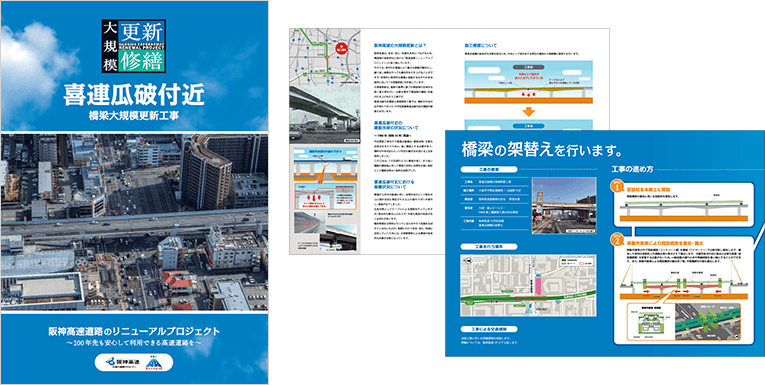 喜連瓜破付近 橋梁大規模更新工事パンフレット